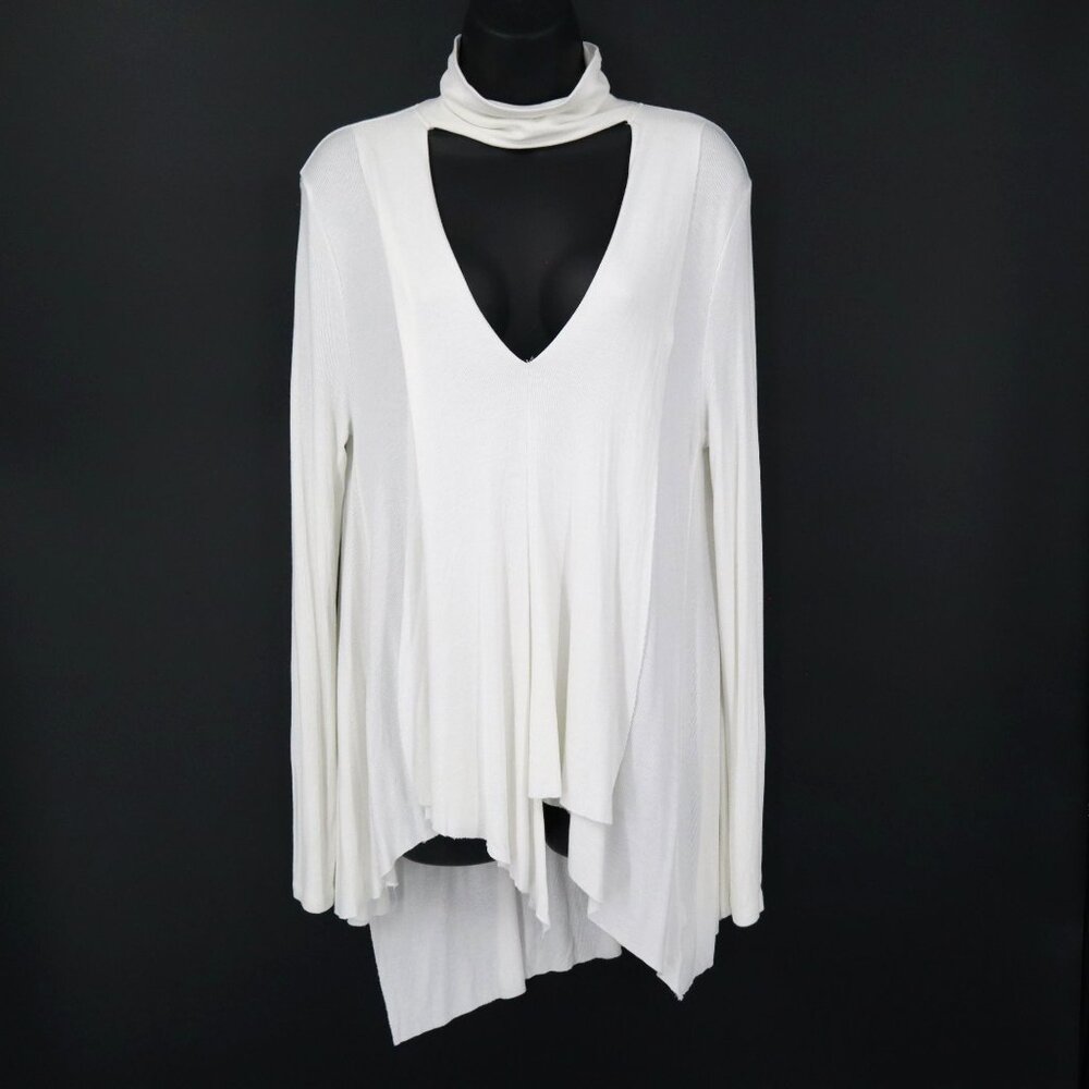 Free People Uptown Top Womens S Ivory Boho Ethereal Elegant Romantic Avant-Garde